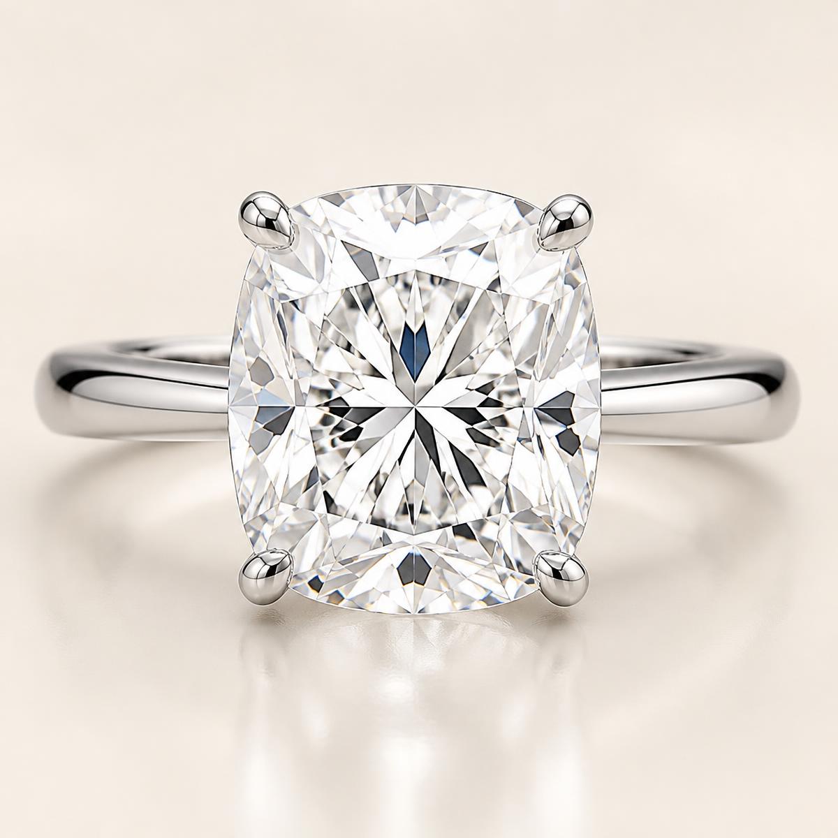The Sutton — 6.00 carat Cushion lab-grown diamond ring