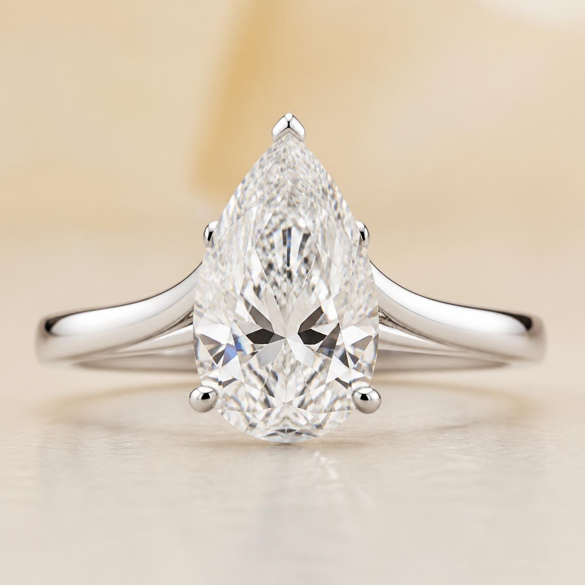 The Wren — 3.00 carat Pear lab-grown diamond ring